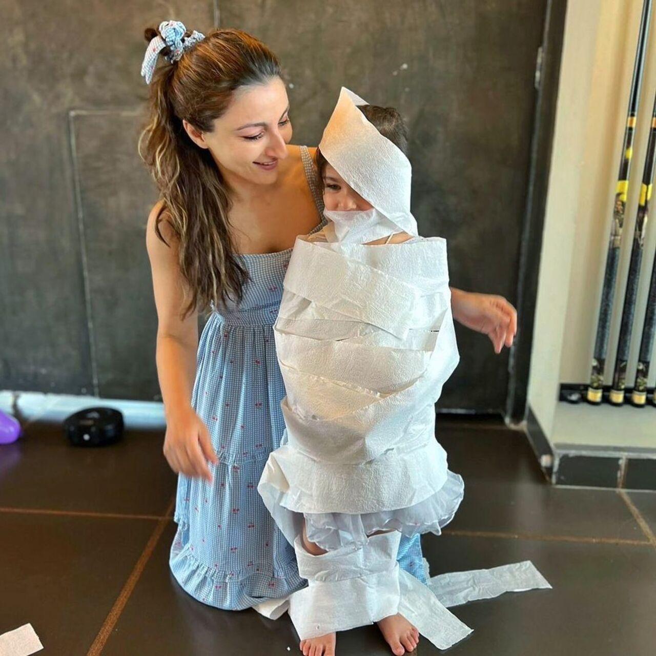 Wrapped in tissue paper, Inaaya Naumi Kemmu looked cute